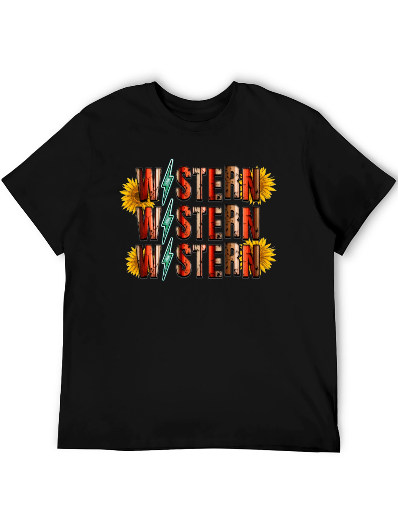 Western Sunflower Graphic Tee - Black