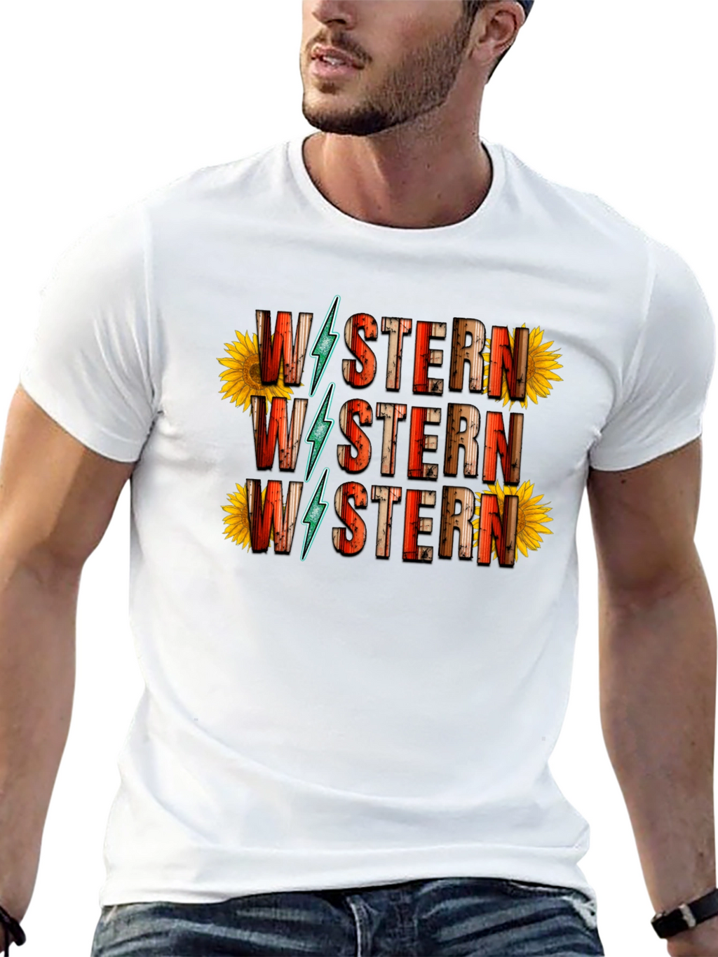 Western Sunflower Graphic Tee - Black
