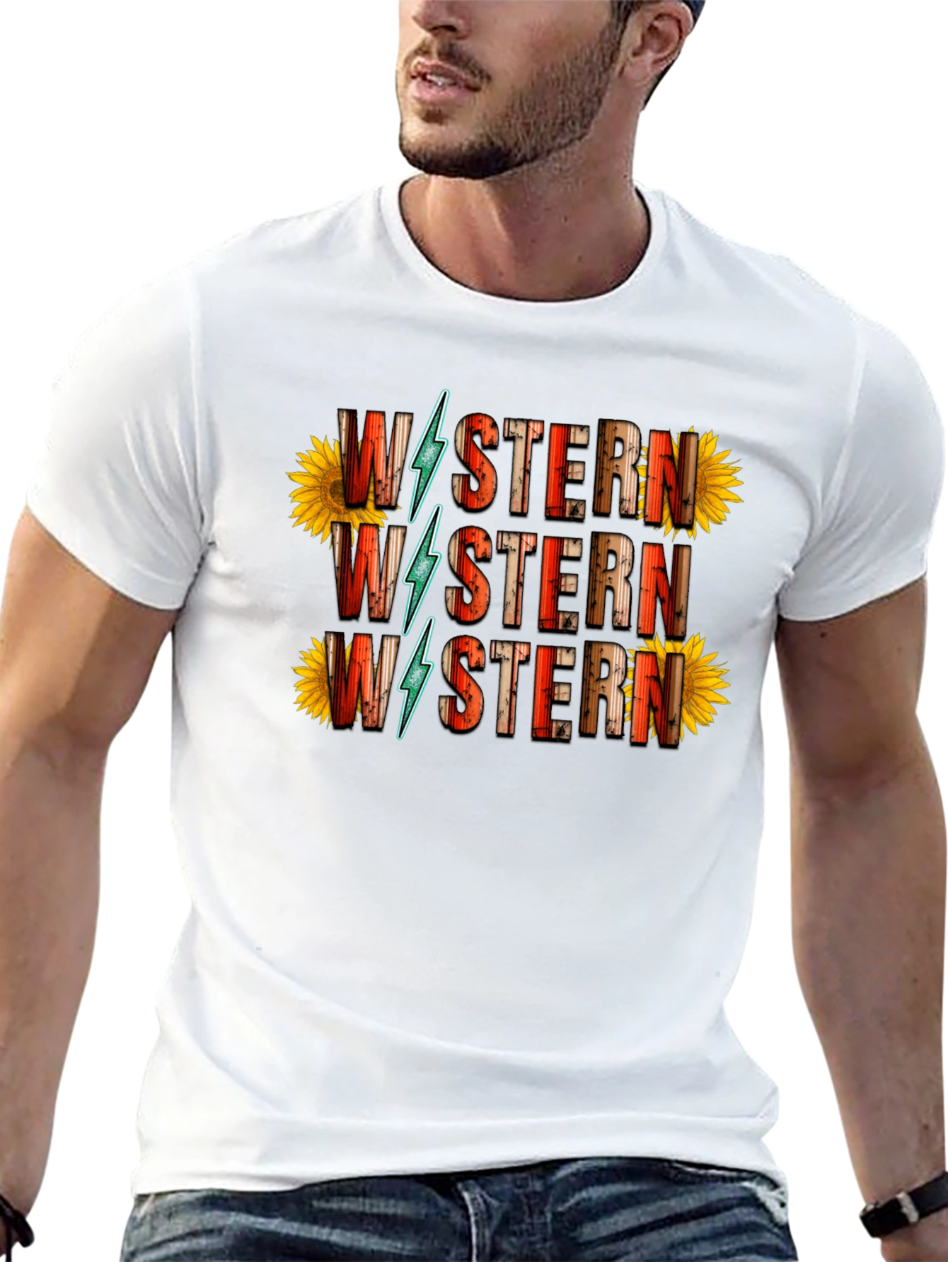 Western Sunflower Graphic Tee - Black