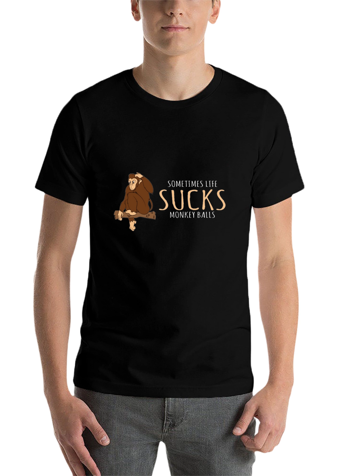 Sometimes Life Sucks Monkey T-Shirt - Funny Graphic Tee