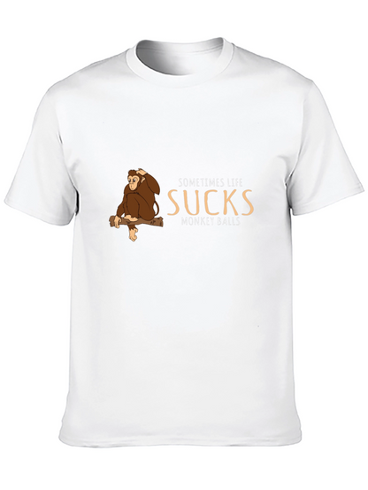 Sometimes Life Sucks Monkey T-Shirt - Funny Graphic Tee