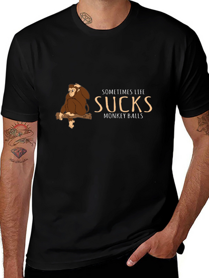 Sometimes Life Sucks Monkey T-Shirt - Funny Graphic Tee