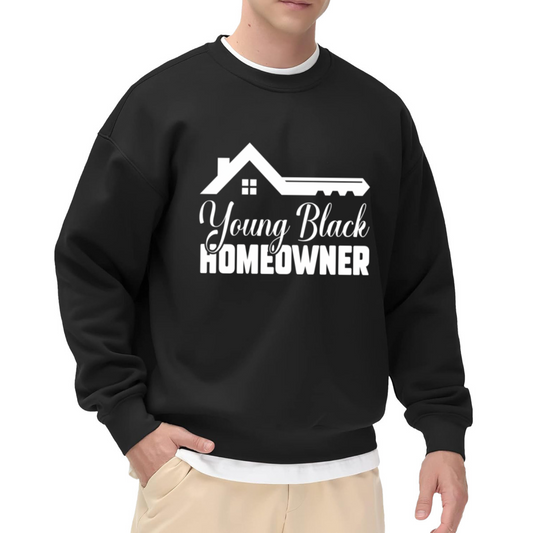 Young Black Homeowner House Key Graphic Crewneck Sweatshirt | Milestone Homeownership Pride Pullover, New Home Gift