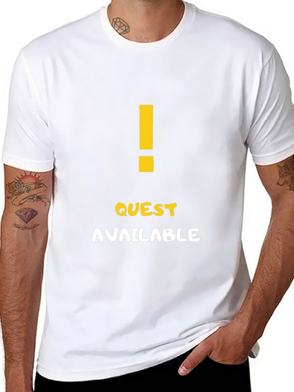 Quest Available Graphic T-Shirt - Gamer Style Tee