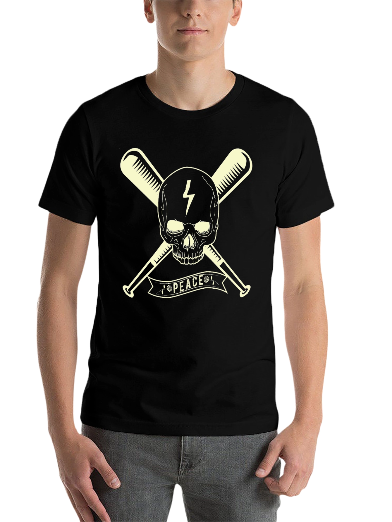 Skull & Bats Peace Graphic T-Shirt