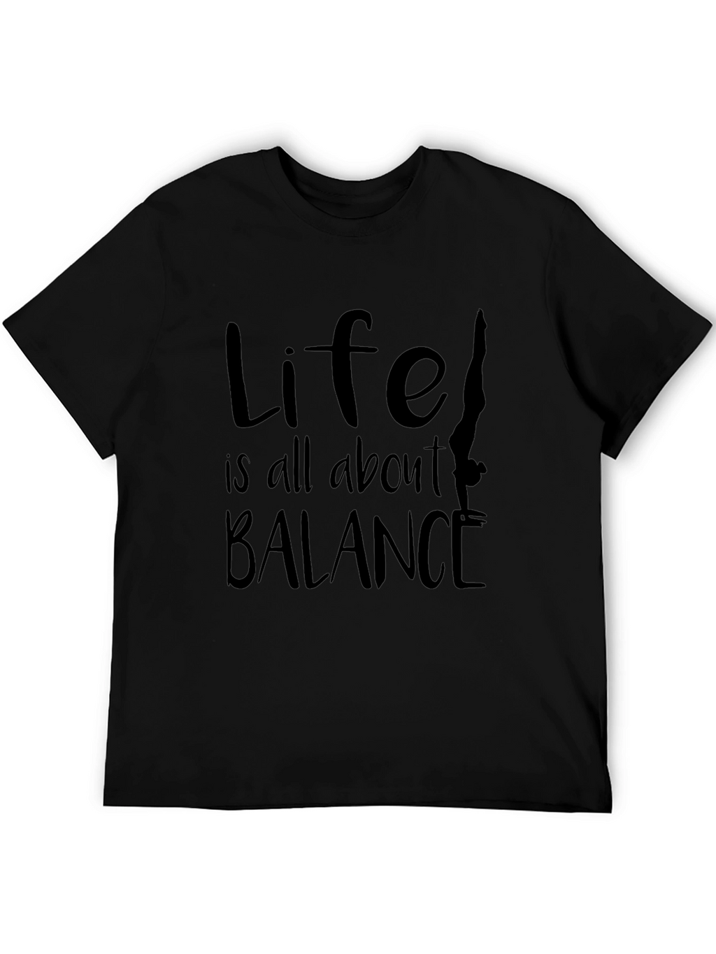 Life Balance Graphic Tee - Black Cotton Blend