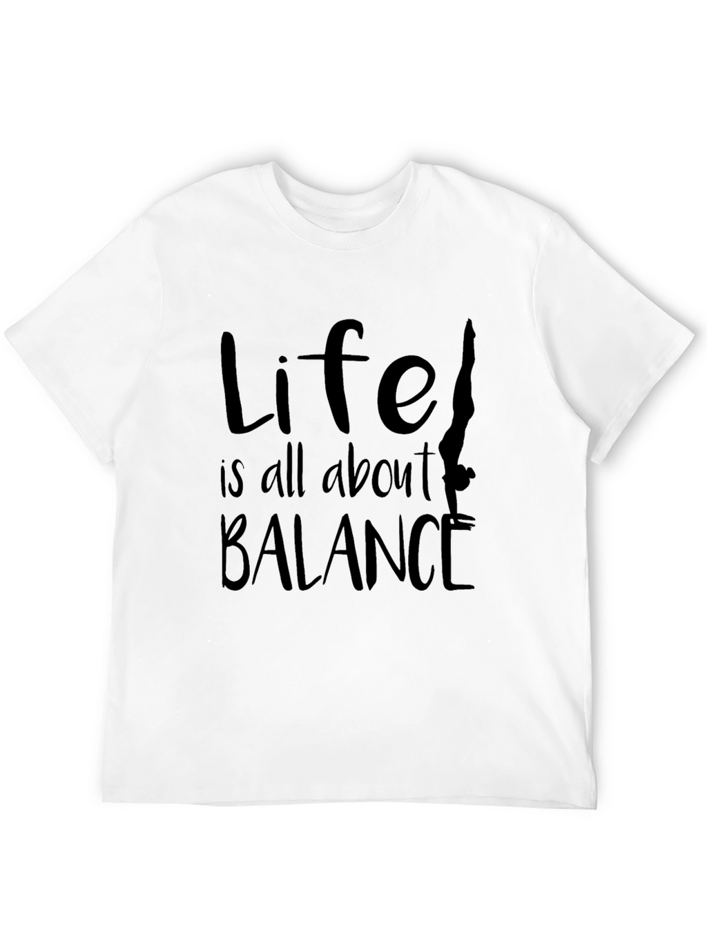Life Balance Graphic Tee - Black Cotton Blend