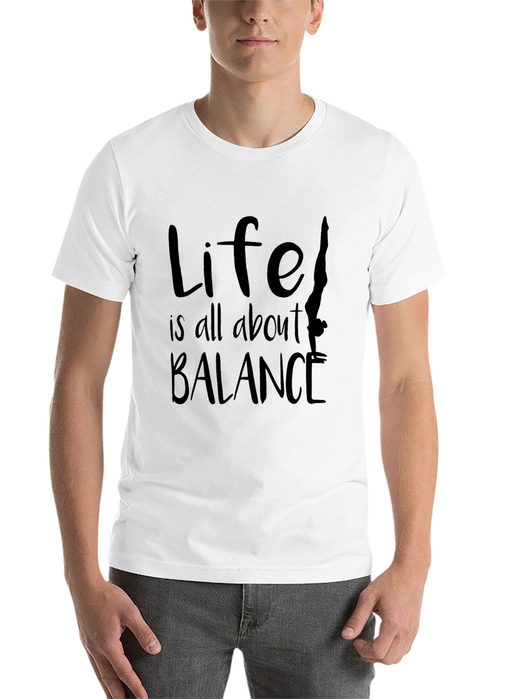Life Balance Graphic Tee - Black Cotton Blend