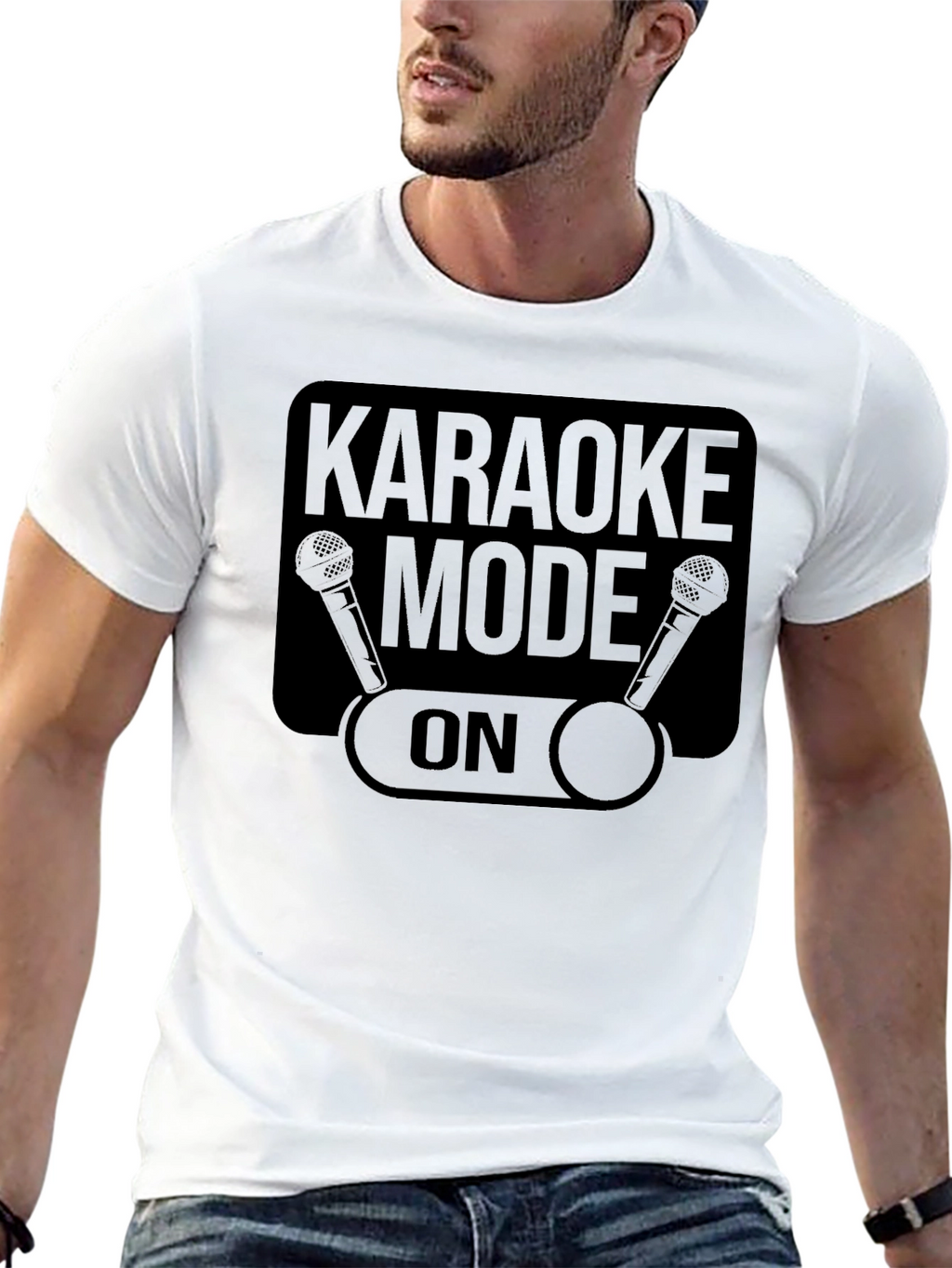 Karaoke Mode On Black T-Shirt