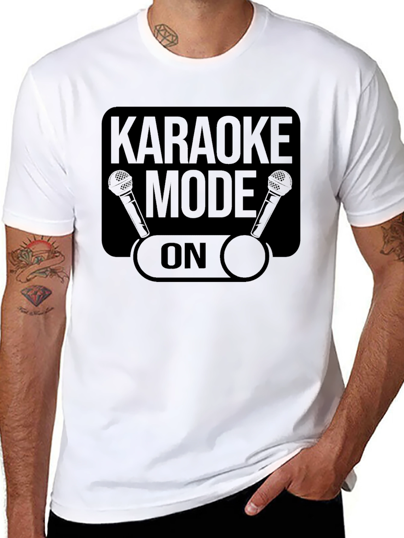 Karaoke Mode On Black T-Shirt