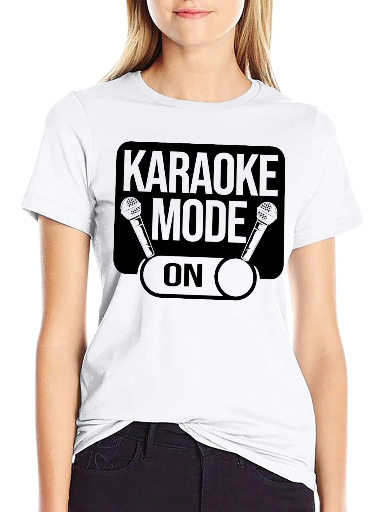 Karaoke Mode On Black T-Shirt