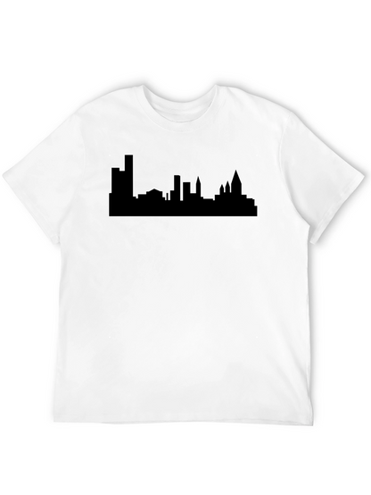 Cityscape Silhouette Graphic Tee - Modern Urban Style