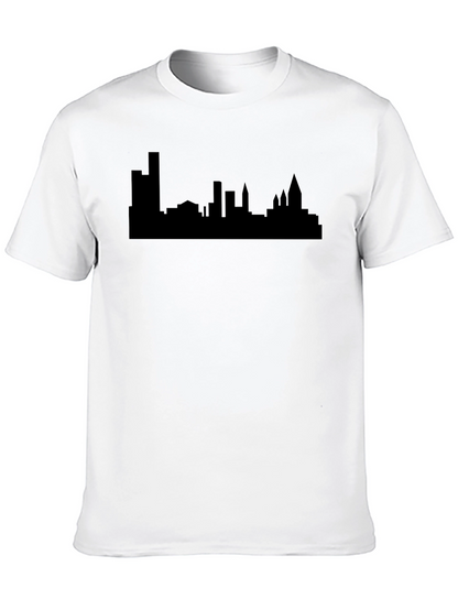Cityscape Silhouette Graphic Tee - Modern Urban Style