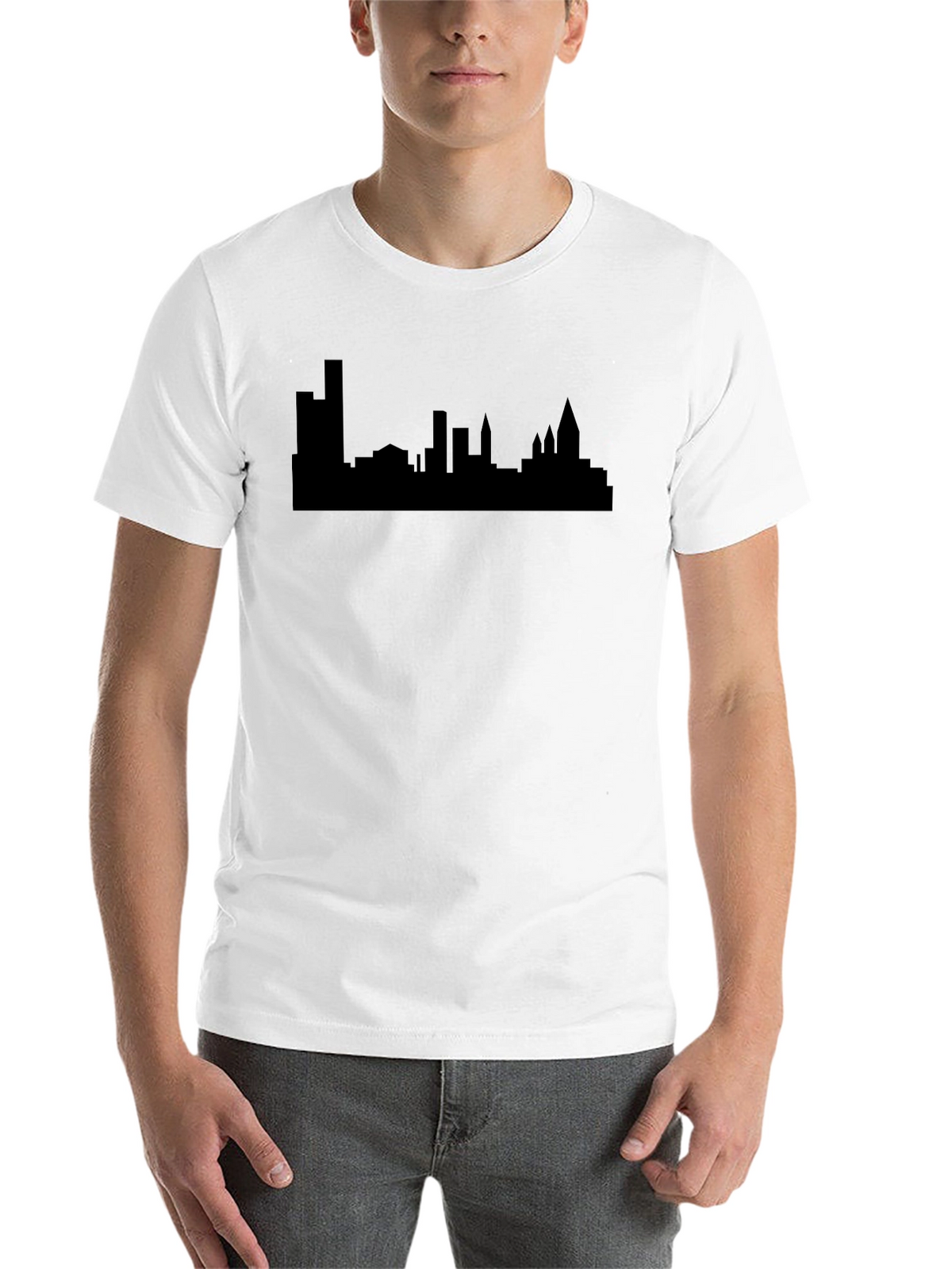 Cityscape Silhouette Graphic Tee - Modern Urban Style