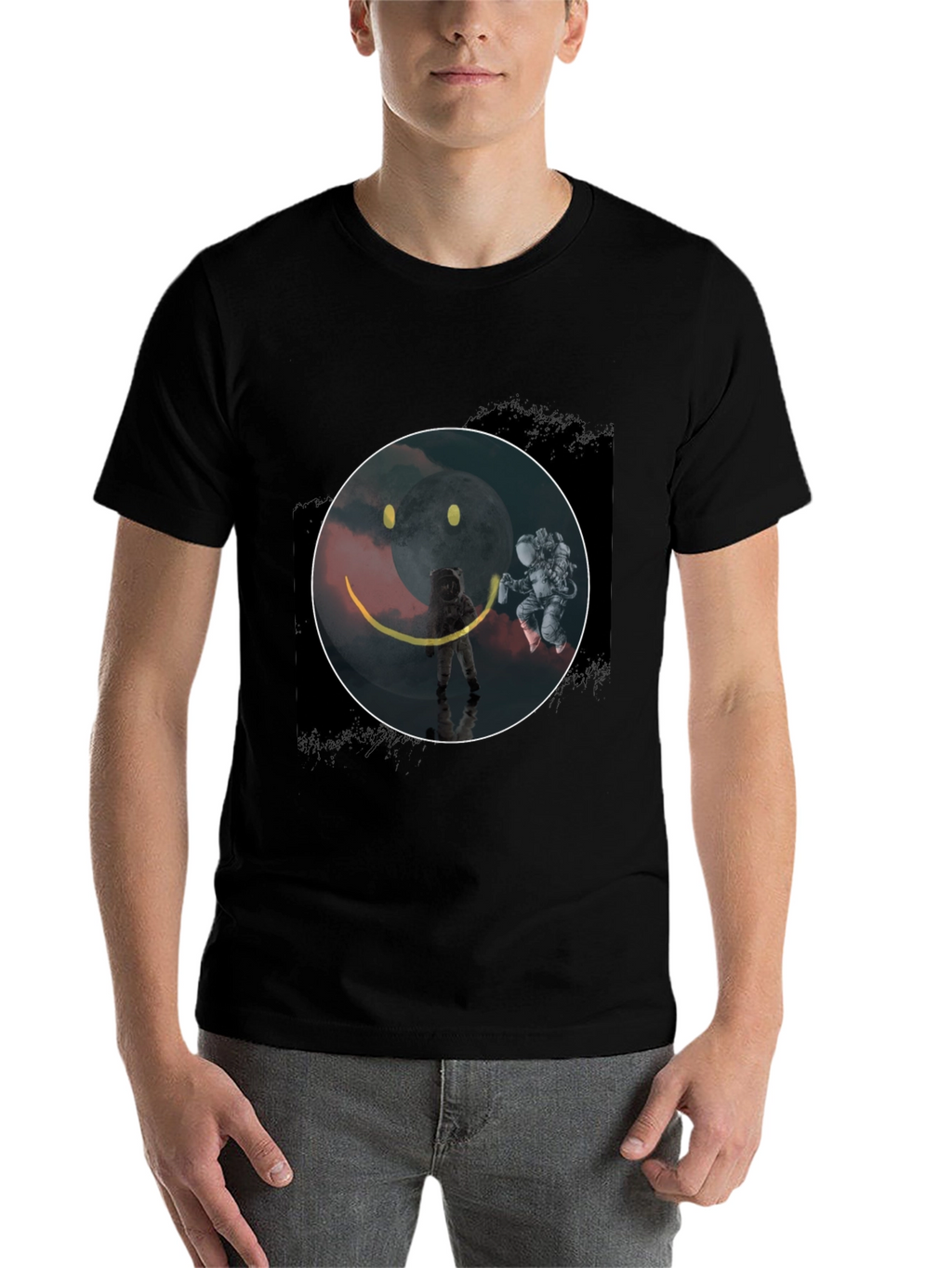 Astronaut Smiley Face Graphic Tee