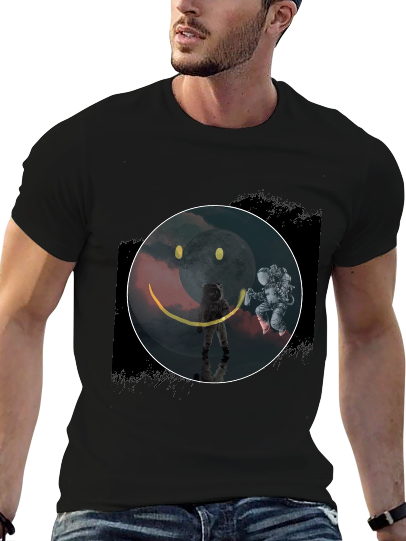 Astronaut Smiley Face Graphic Tee