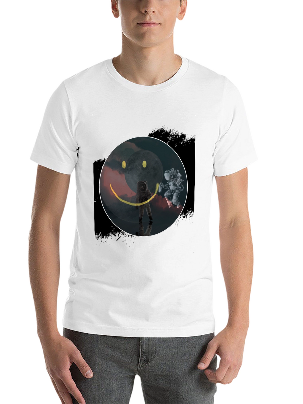 Astronaut Smiley Face Graphic Tee