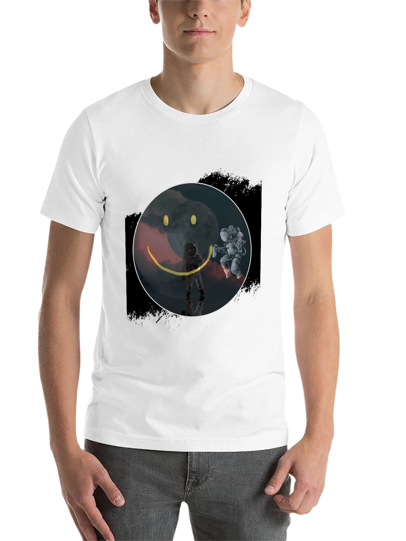 Astronaut Smiley Face Graphic Tee