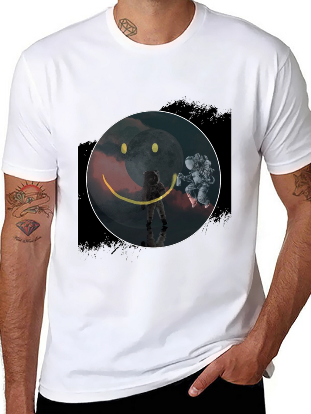 Astronaut Smiley Face Graphic Tee
