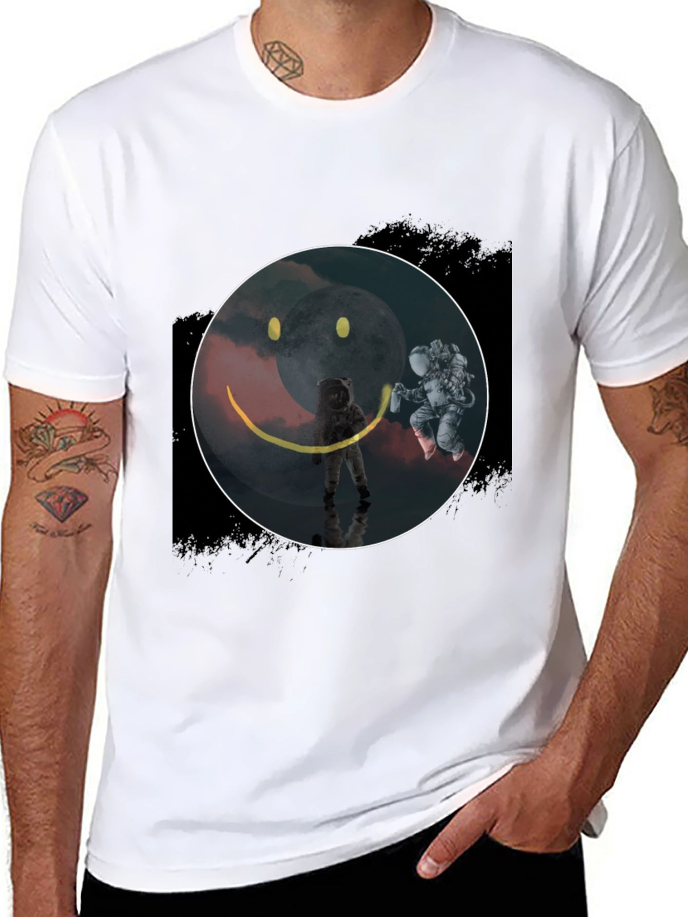Astronaut Smiley Face Graphic Tee