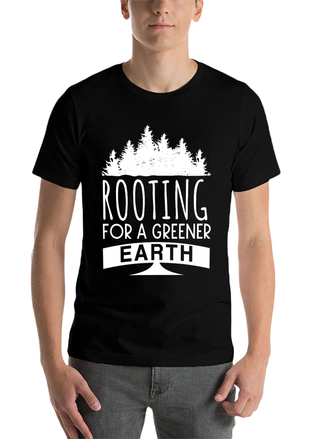 Rooting for a Greener Earth Graphic Tee - Black