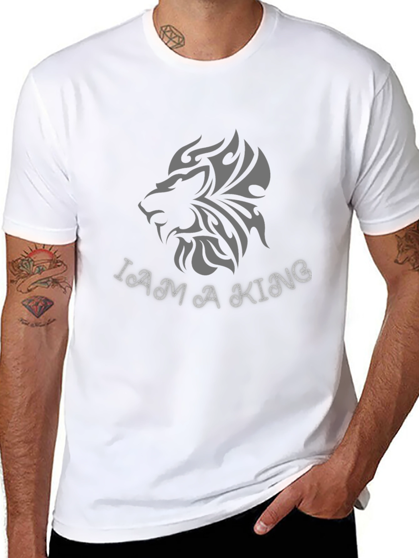 I Am A King T-Shirt Lion Graphic Tee