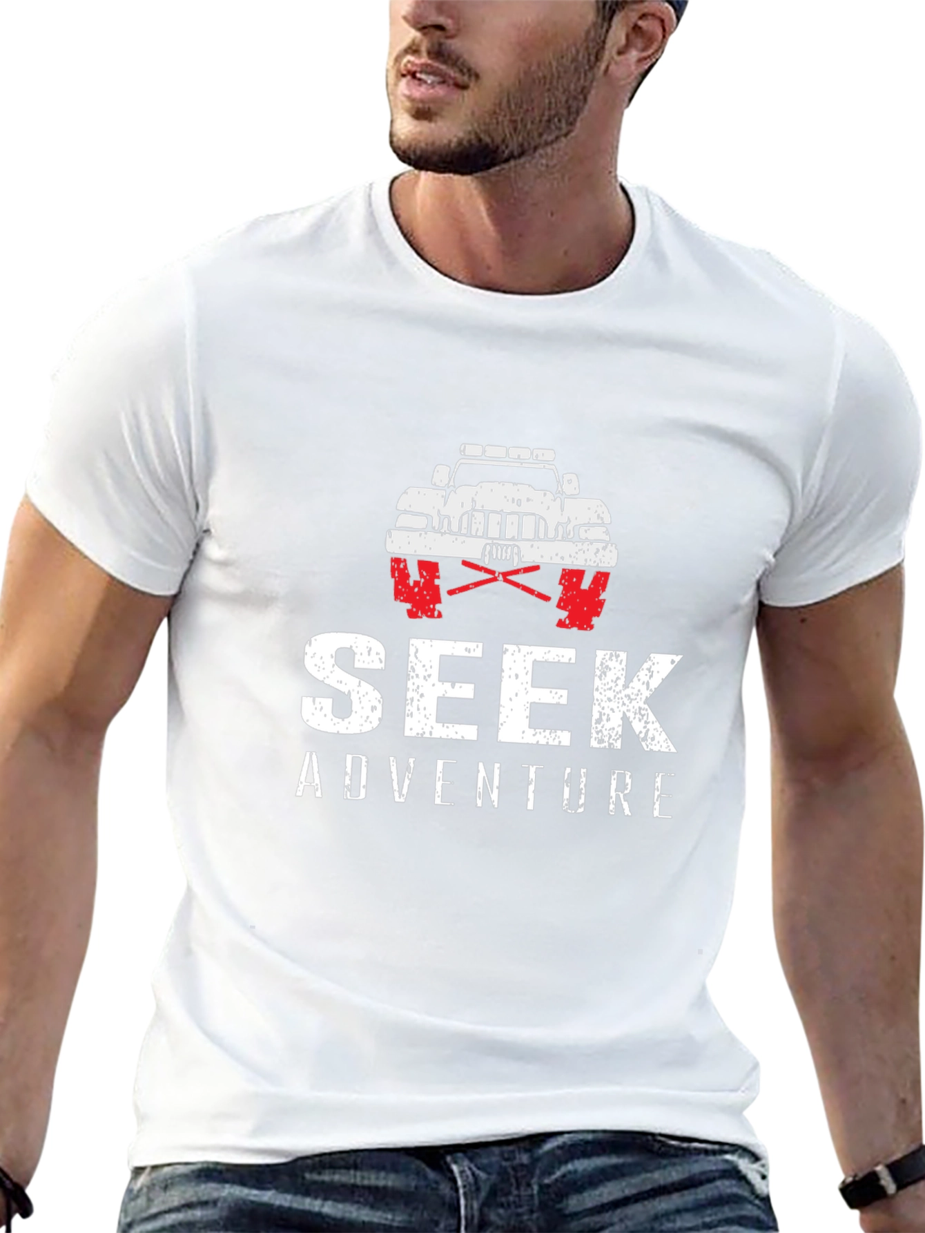 Seek Adventure Black Graphic T-Shirt