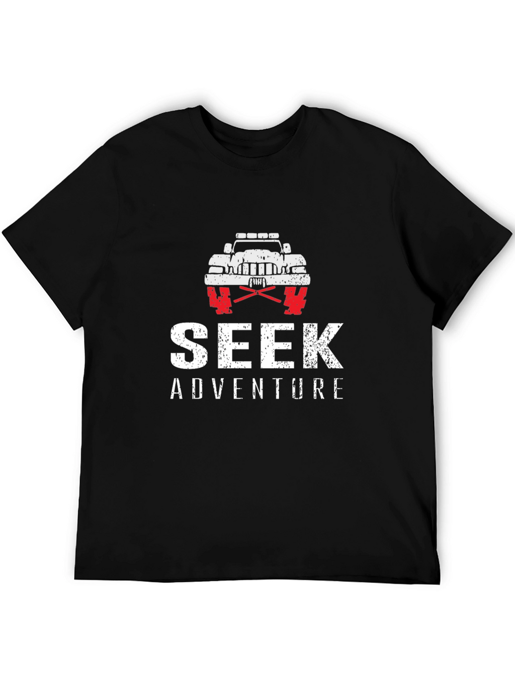 Seek Adventure Black Graphic T-Shirt