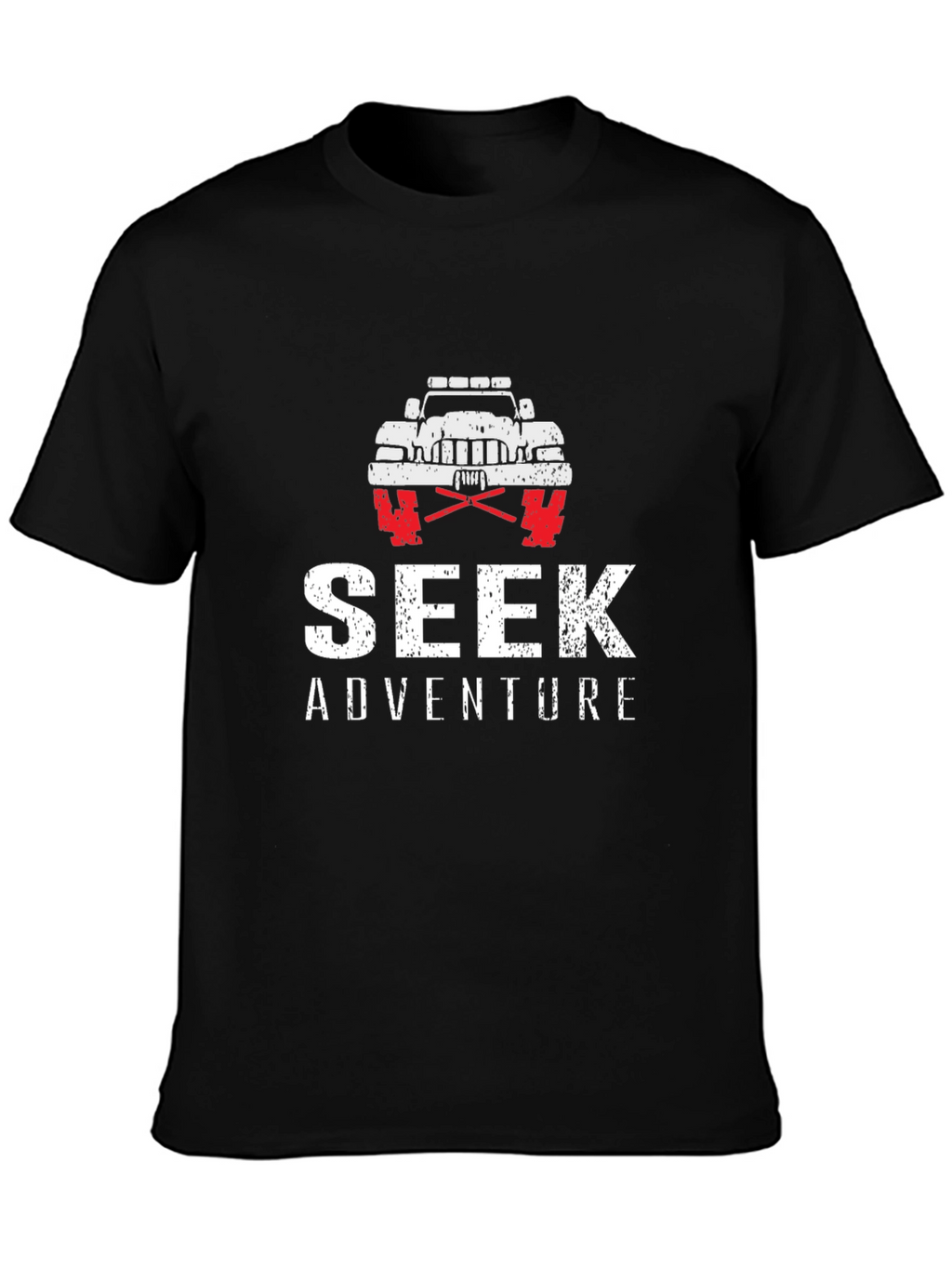 Seek Adventure Black Graphic T-Shirt