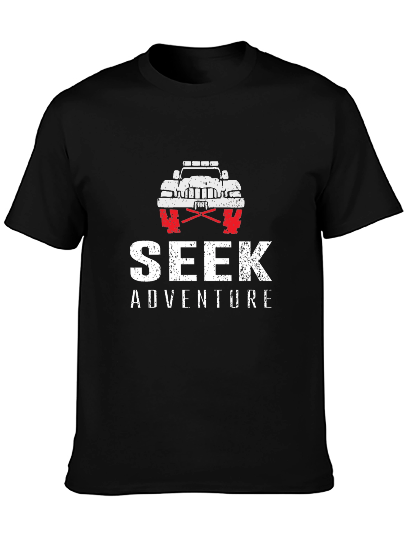 Seek Adventure Black Graphic T-Shirt