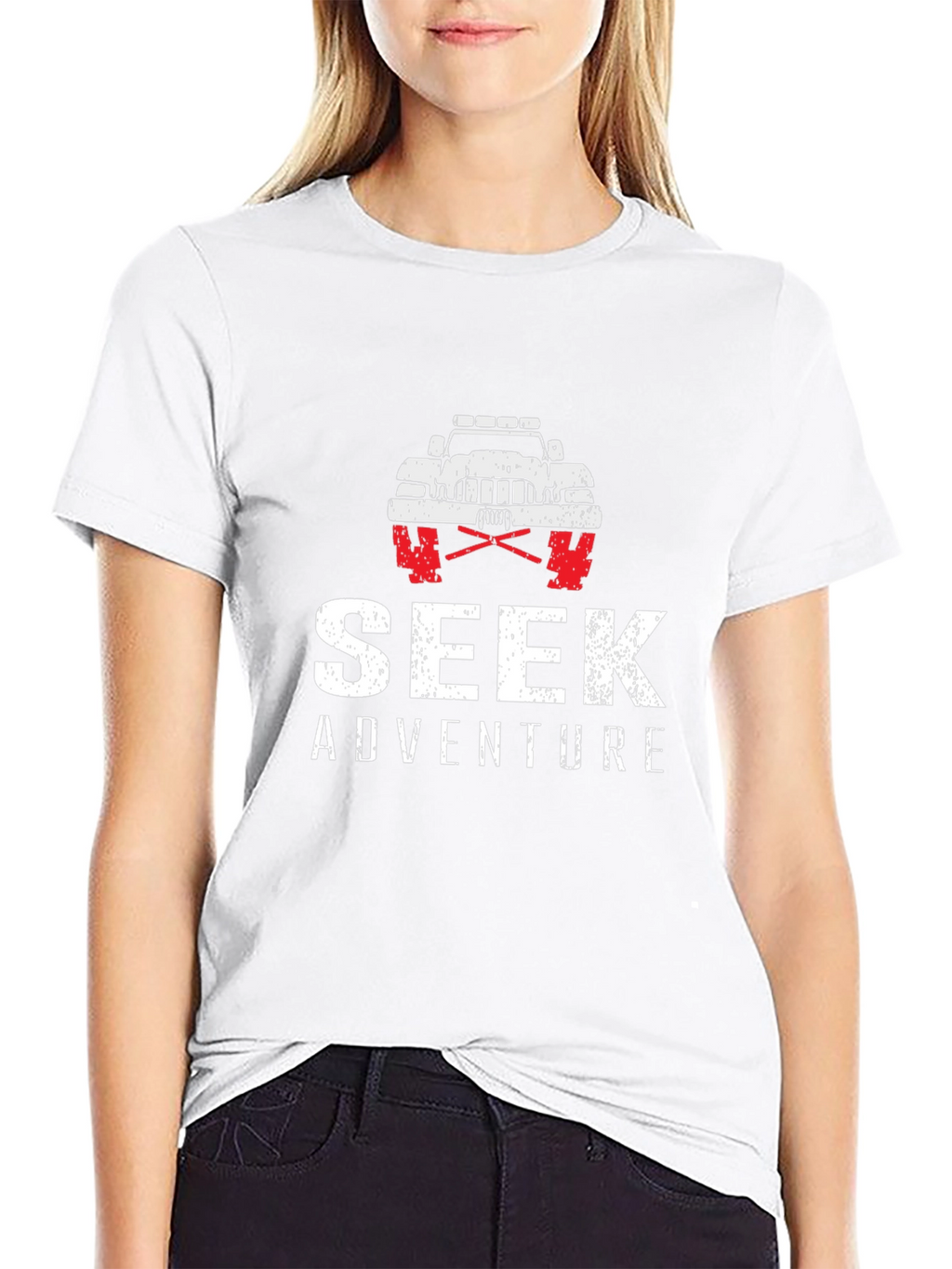 Seek Adventure Black Graphic T-Shirt