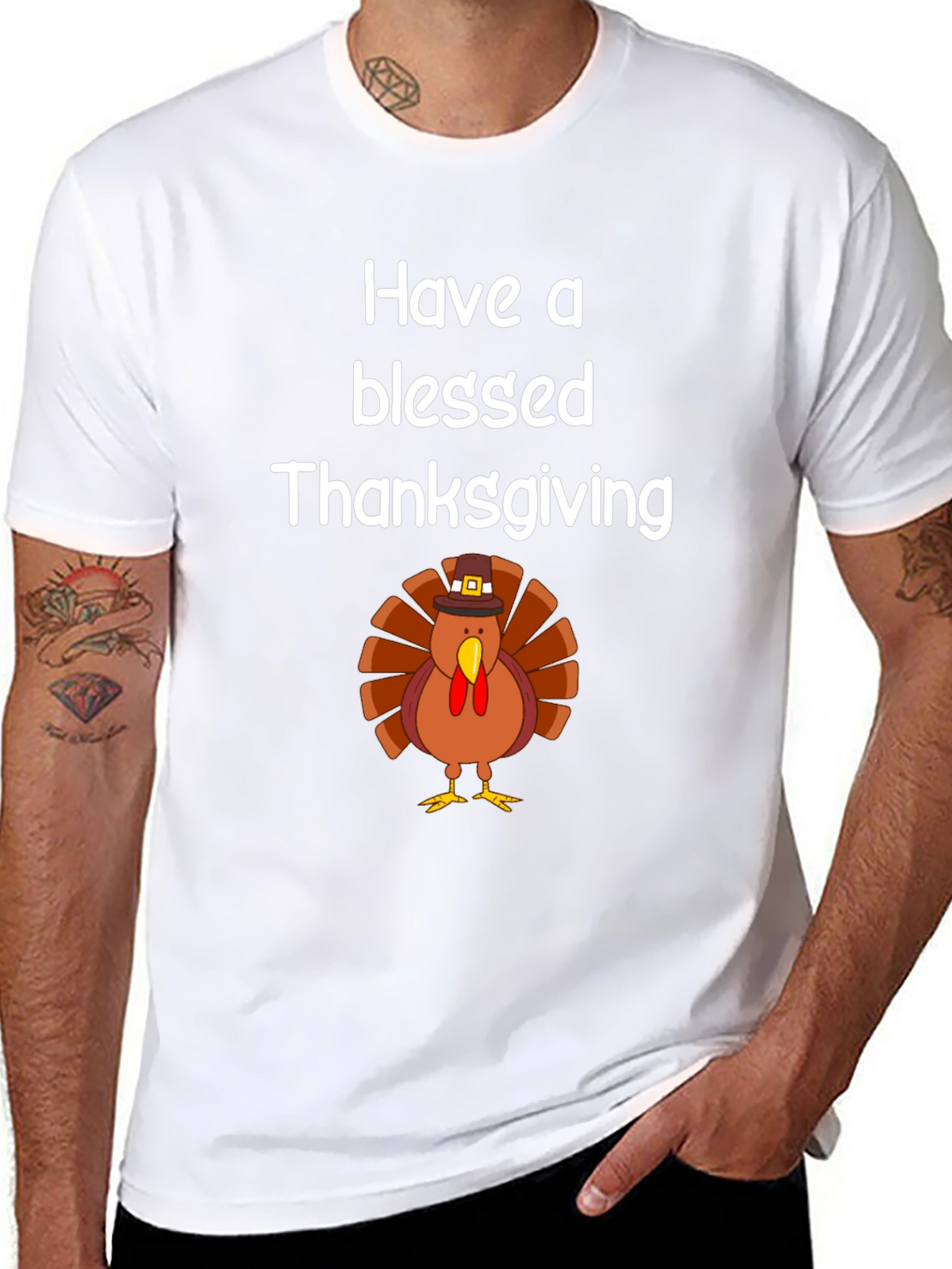Blessed Thanksgiving Turkey Graphic T-Shirt