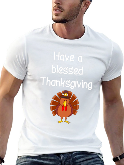 Blessed Thanksgiving Turkey Graphic T-Shirt