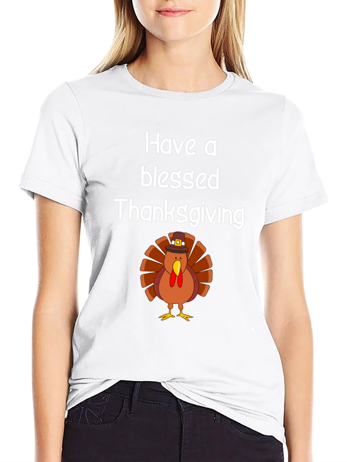 Blessed Thanksgiving Turkey Graphic T-Shirt