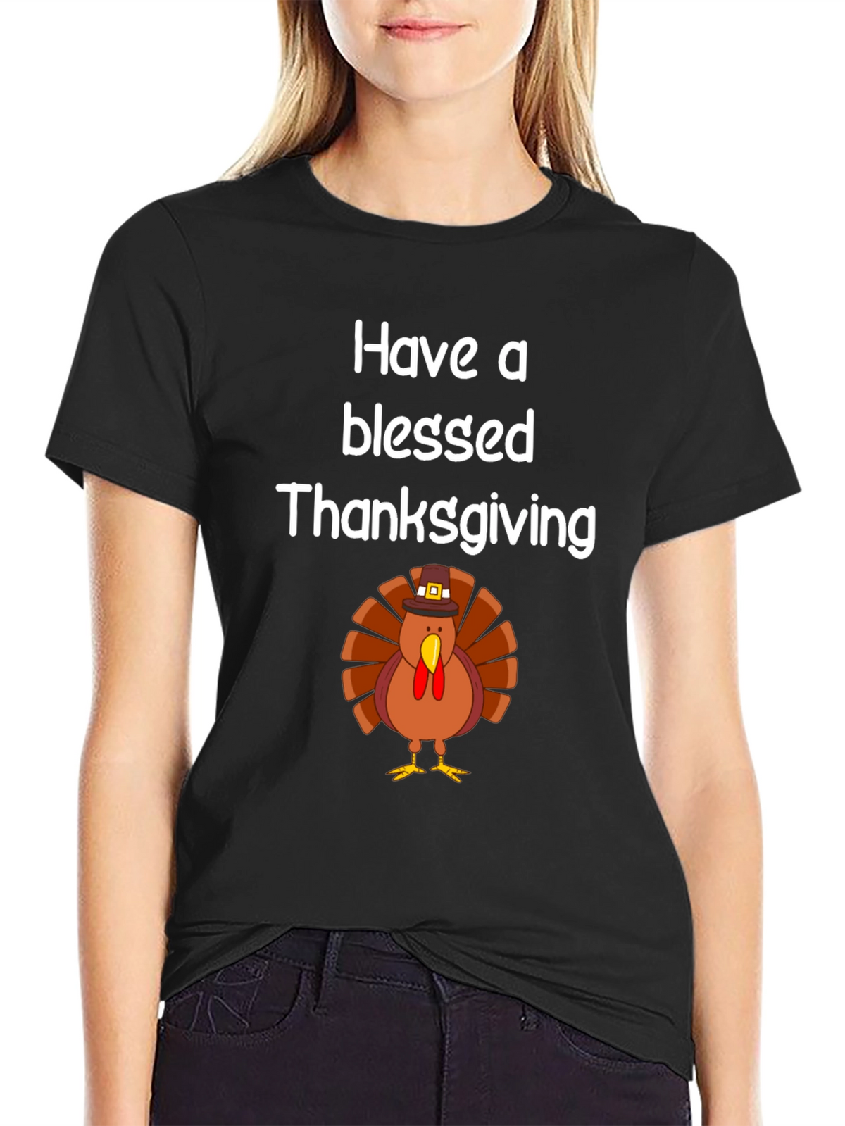 Blessed Thanksgiving Turkey Graphic T-Shirt