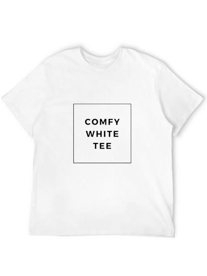 Comfy White Tee Graphic Mens Black T-Shirt