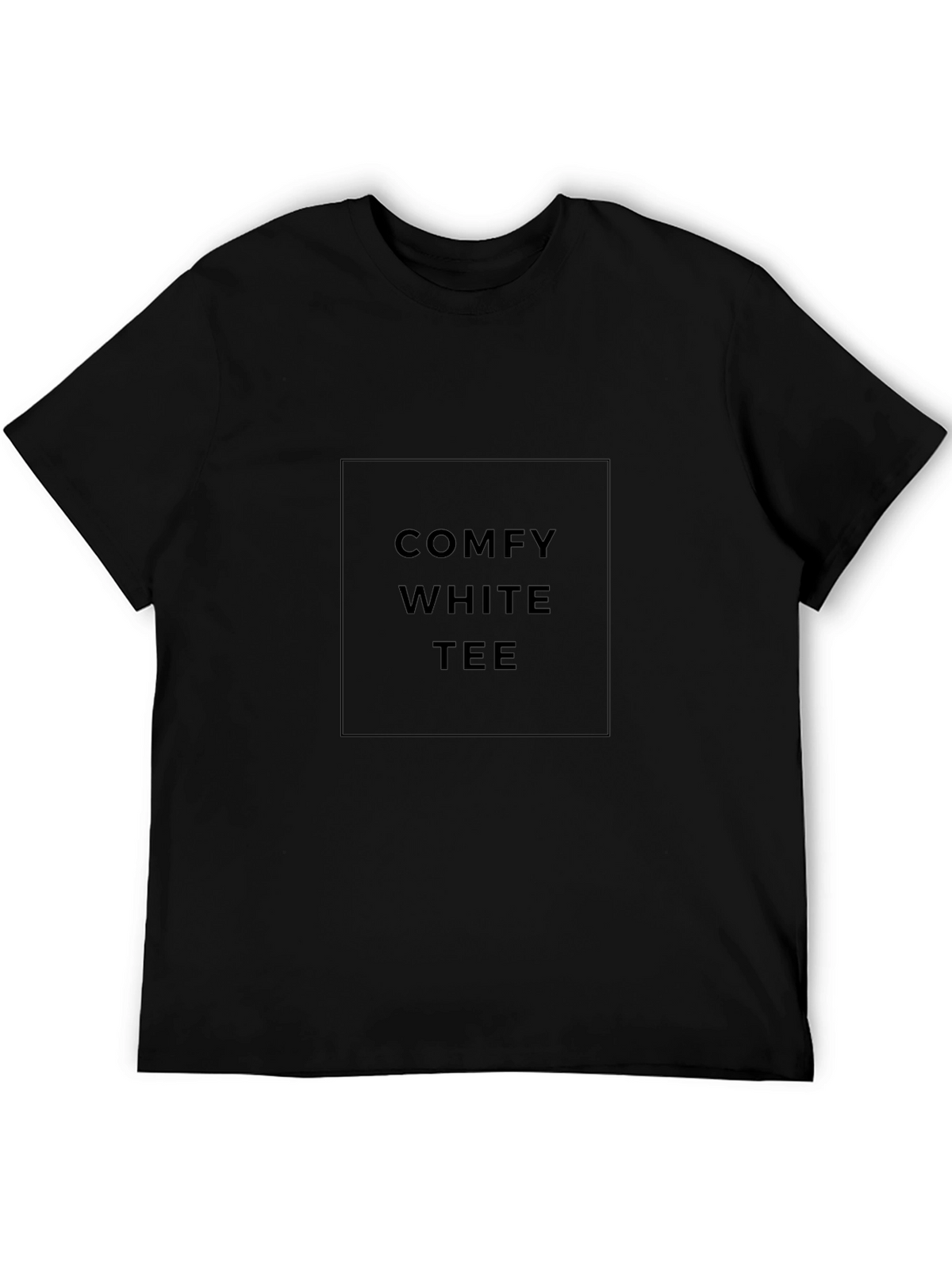 Comfy White Tee Graphic Mens Black T-Shirt
