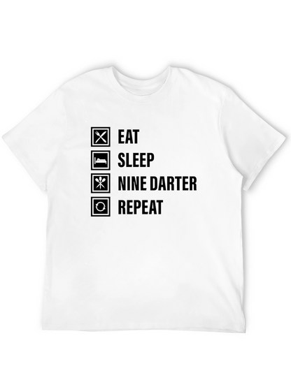 Eat Sleep Nine Darter Repeat Black T-Shirt