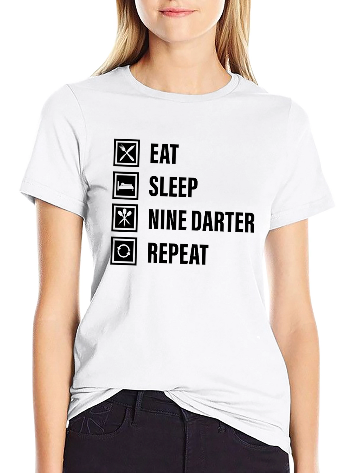 Eat Sleep Nine Darter Repeat Black T-Shirt