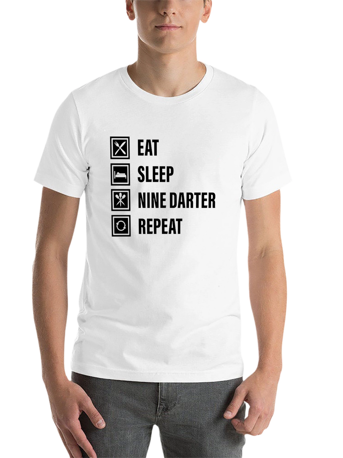 Eat Sleep Nine Darter Repeat Black T-Shirt