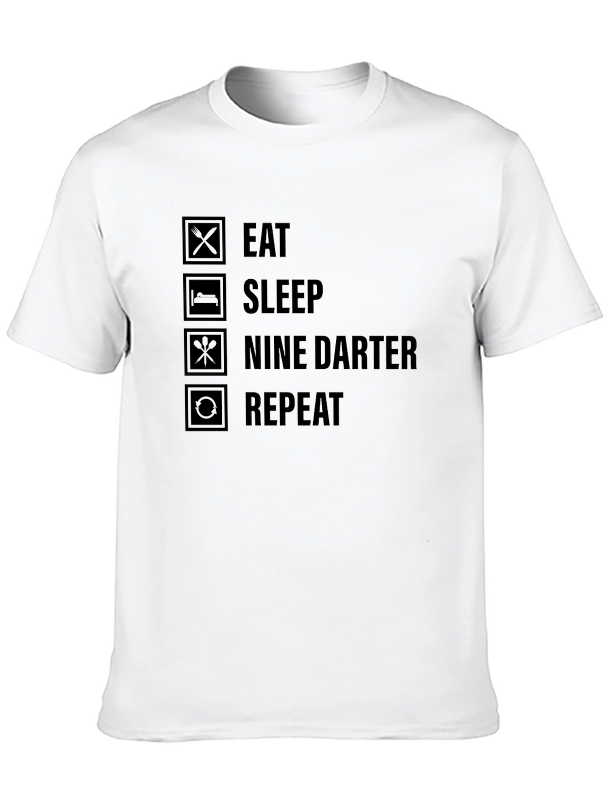 Eat Sleep Nine Darter Repeat Black T-Shirt