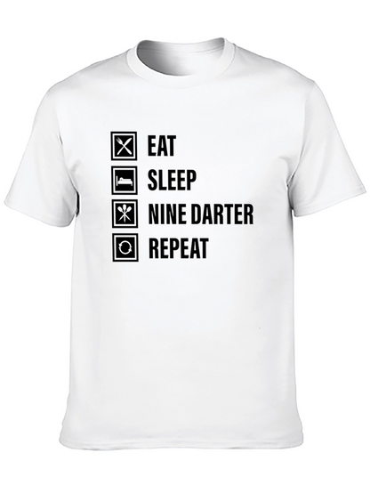 Eat Sleep Nine Darter Repeat Black T-Shirt
