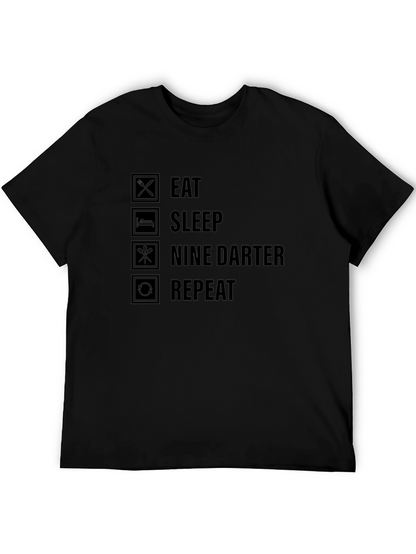 Eat Sleep Nine Darter Repeat Black T-Shirt