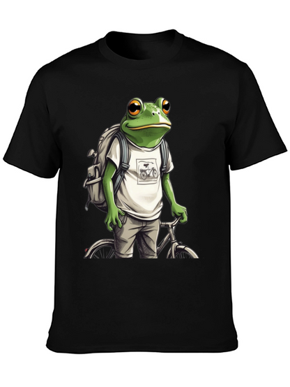 Frog on Bike T-Shirt - Quirky Animal Tee