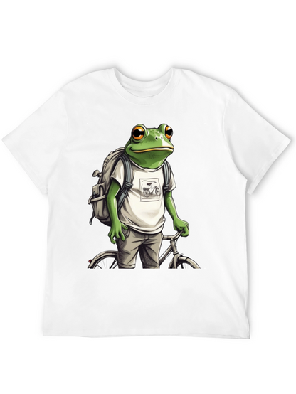 Frog on Bike T-Shirt - Quirky Animal Tee