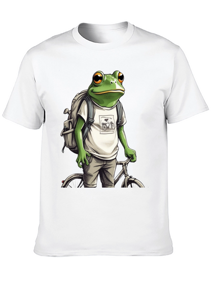 Frog on Bike T-Shirt - Quirky Animal Tee