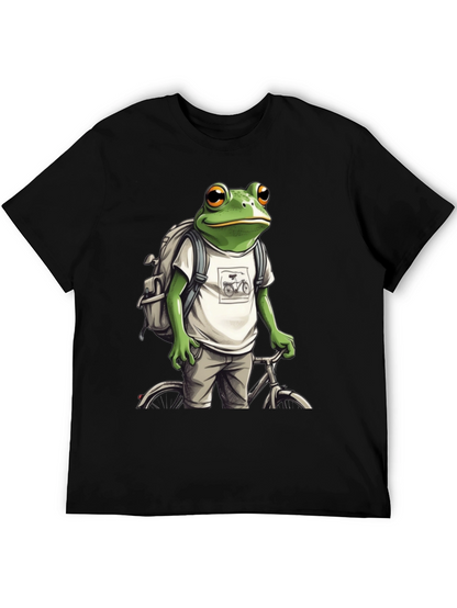 Frog on Bike T-Shirt - Quirky Animal Tee