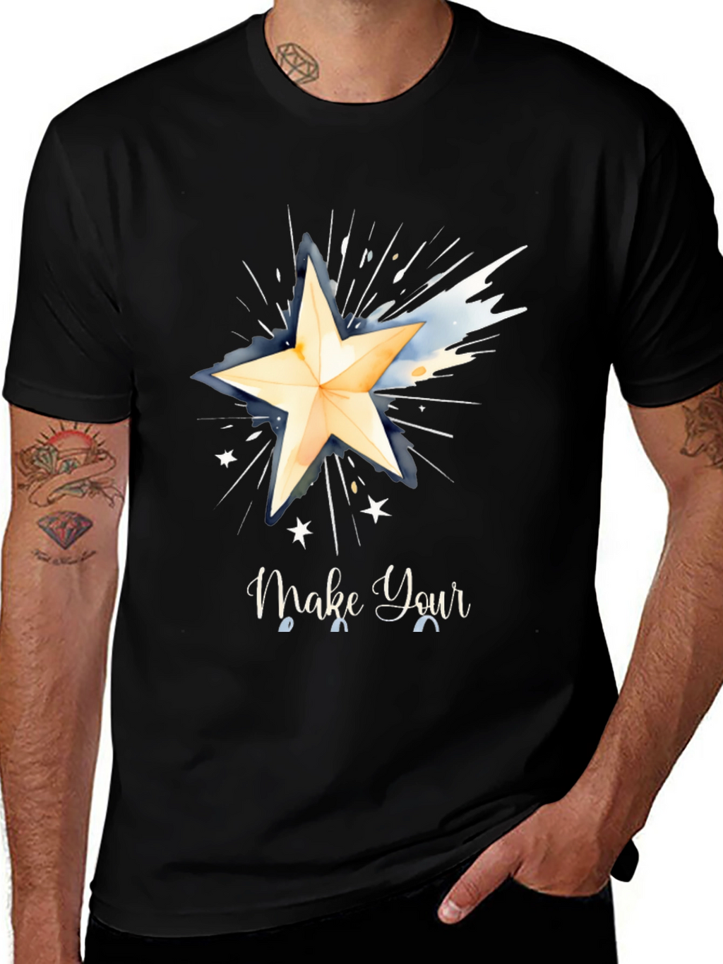 Make Your Wish Graphic Tee - Black