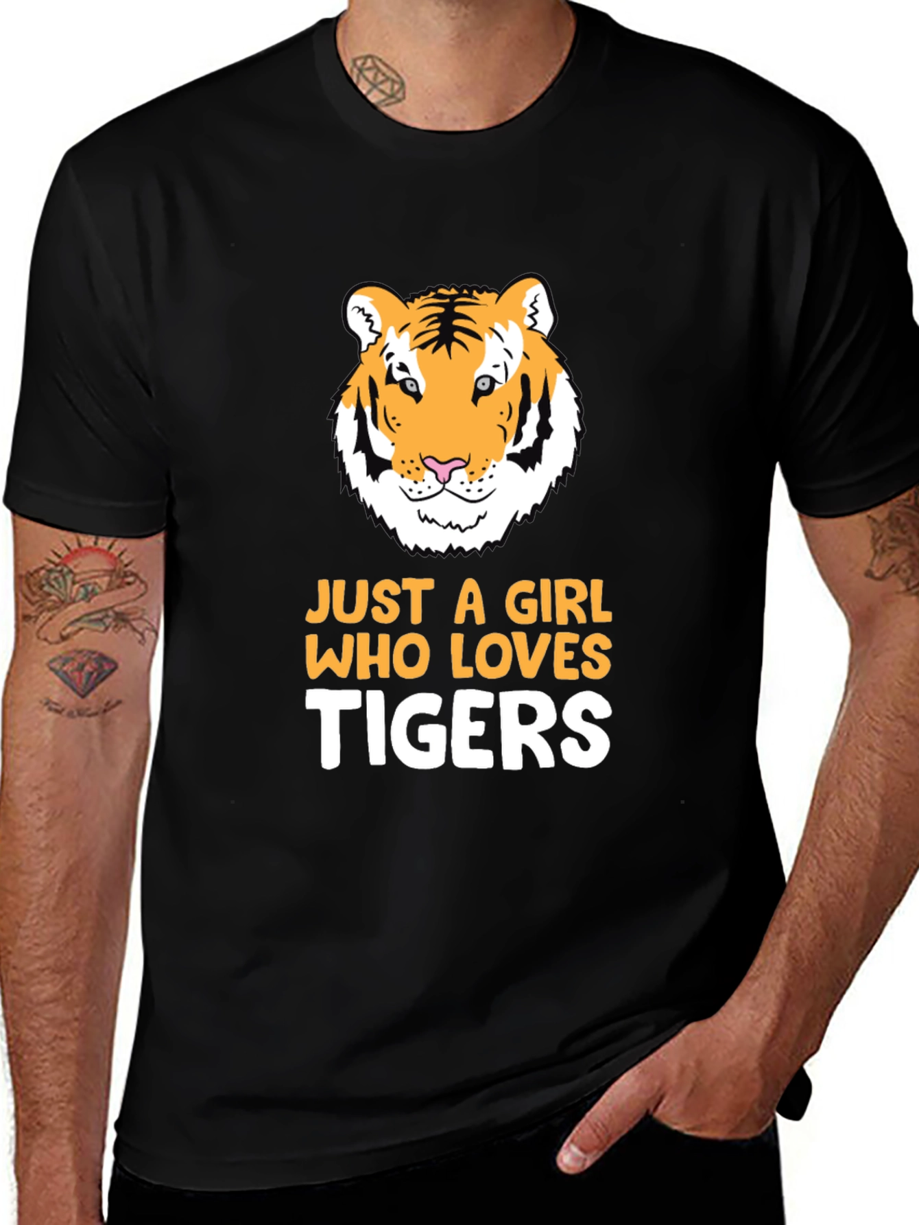 Tiger Lover Graphic Tee - Just A Girl Who Loves Tigers T-Shirt