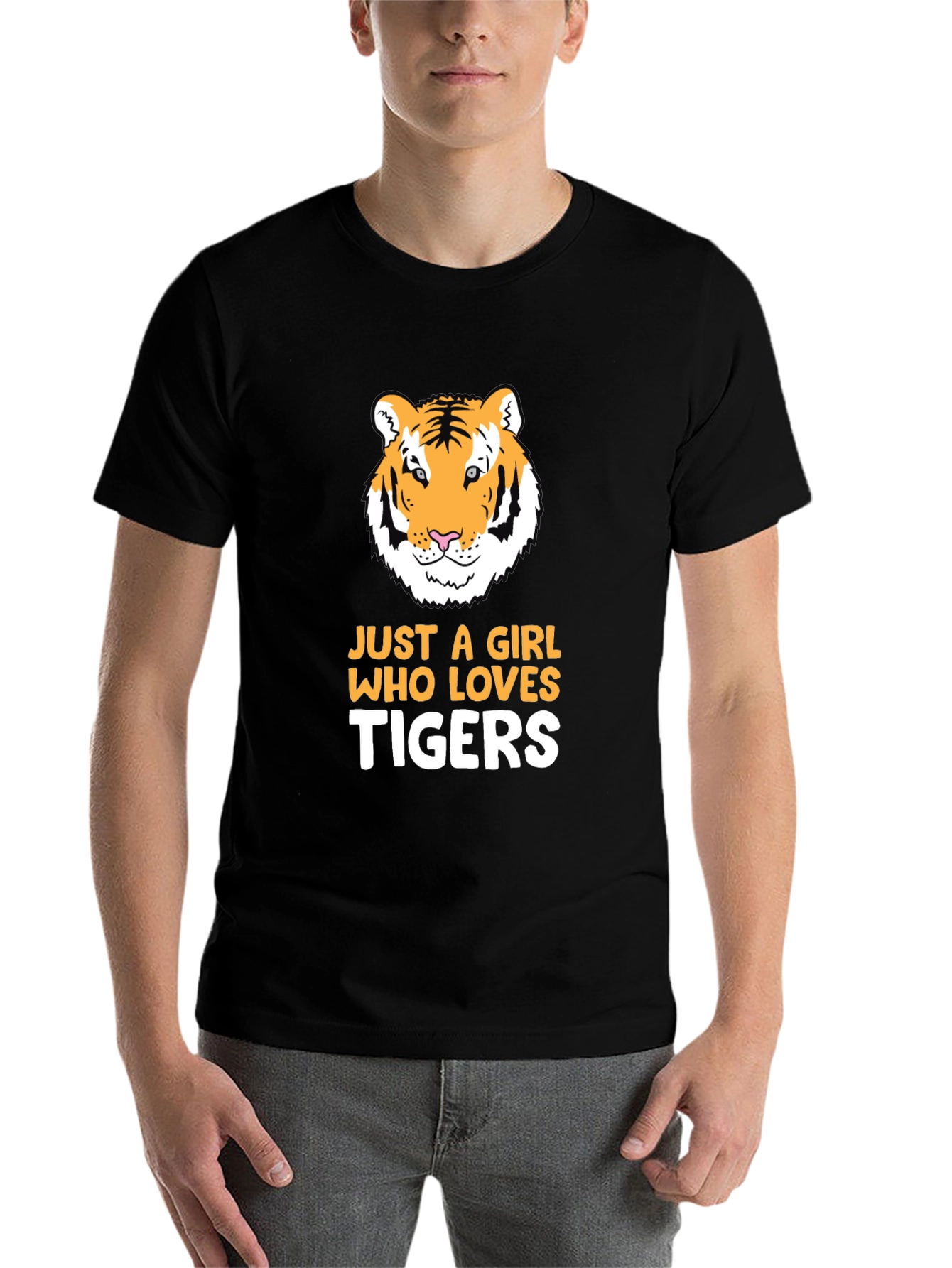 Tiger Lover Graphic Tee - Just A Girl Who Loves Tigers T-Shirt